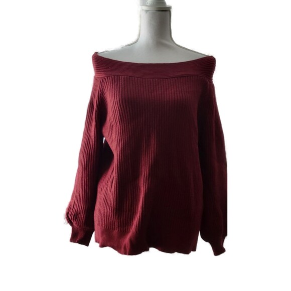 KIRUNDO Shoulder Long Sleeve Boat Neck Knit Sweaters Pullover Sz L - Picture 4 of 6